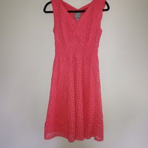 Cute Rabbit Rabbit Rabbit Pink dress with lace flowers